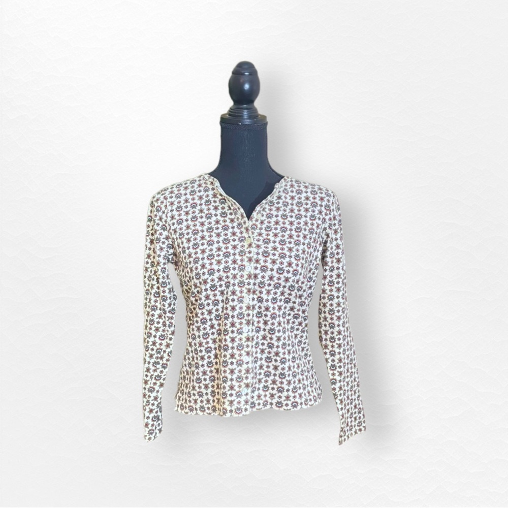 Vintage Liz Claiborne Crazy Horse Petite Cottagecore Floral Button Up Ca…